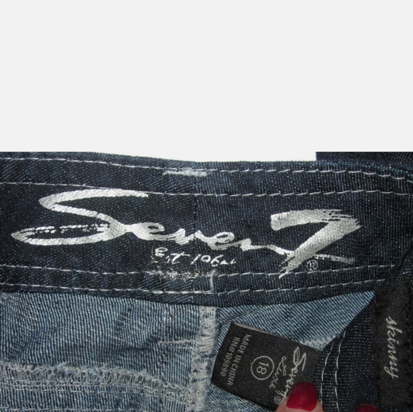 SEVEN 7 LUXE Skinny JEANS Womens PLUS 18 Dark Wash - Picture 3 of 4